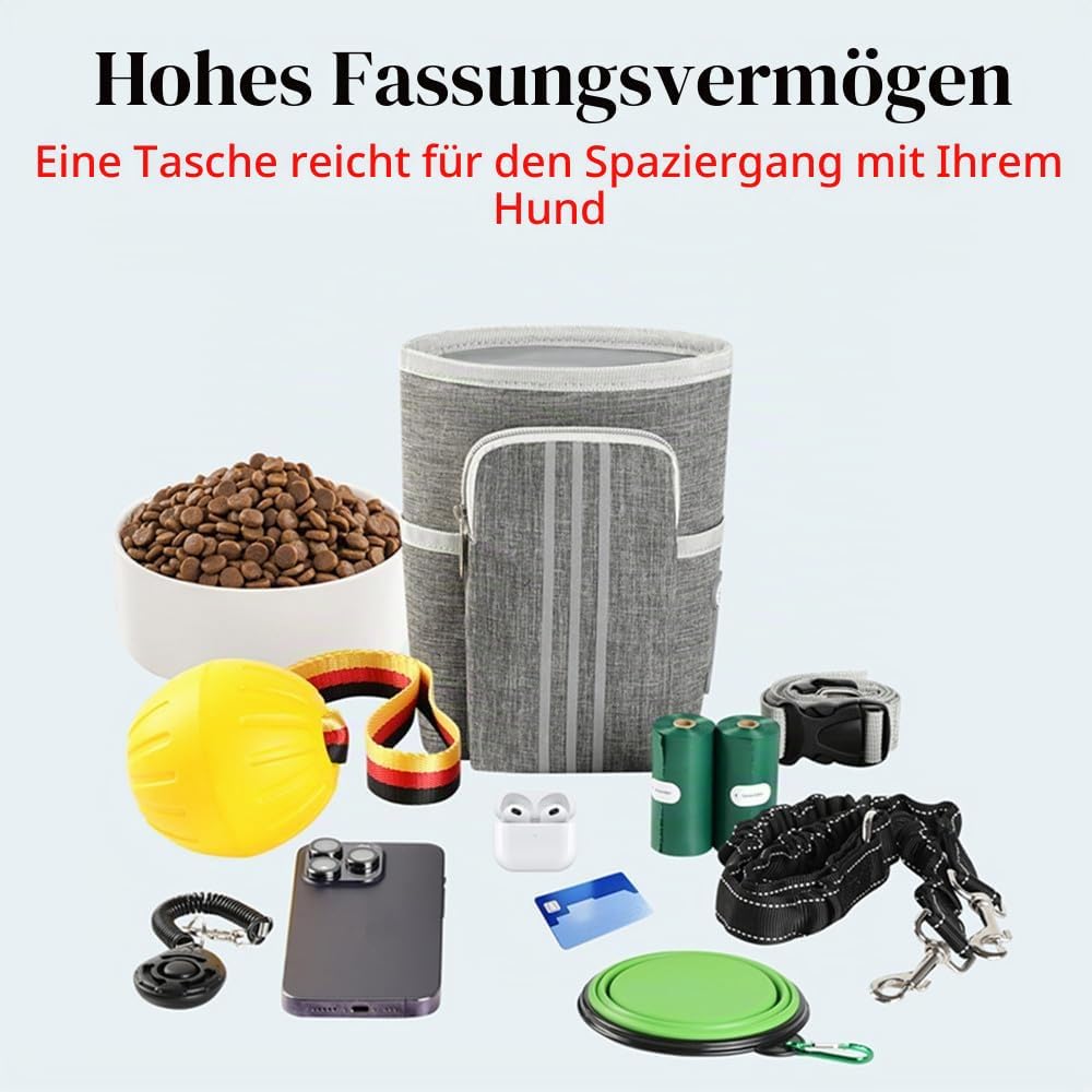 Belohnungsbeutel für Hunde-Tragbare Hundefüterbeutel,Magnetsauge Hund für Snacks Beutel,für Hundetra