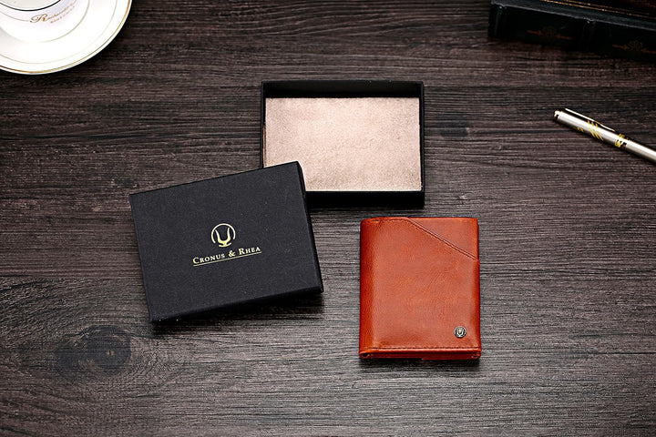 Cronus & Rhea® | Luxus Geldbörse mit Münzfach aus exklusivem Leder (Demeter) | Geldbeutel - Brieftas