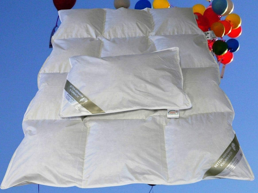 Hofmann Set Kinder Baby Ganzjahresdecke 100x135 + Kissen 40x60 100% Daunendecke