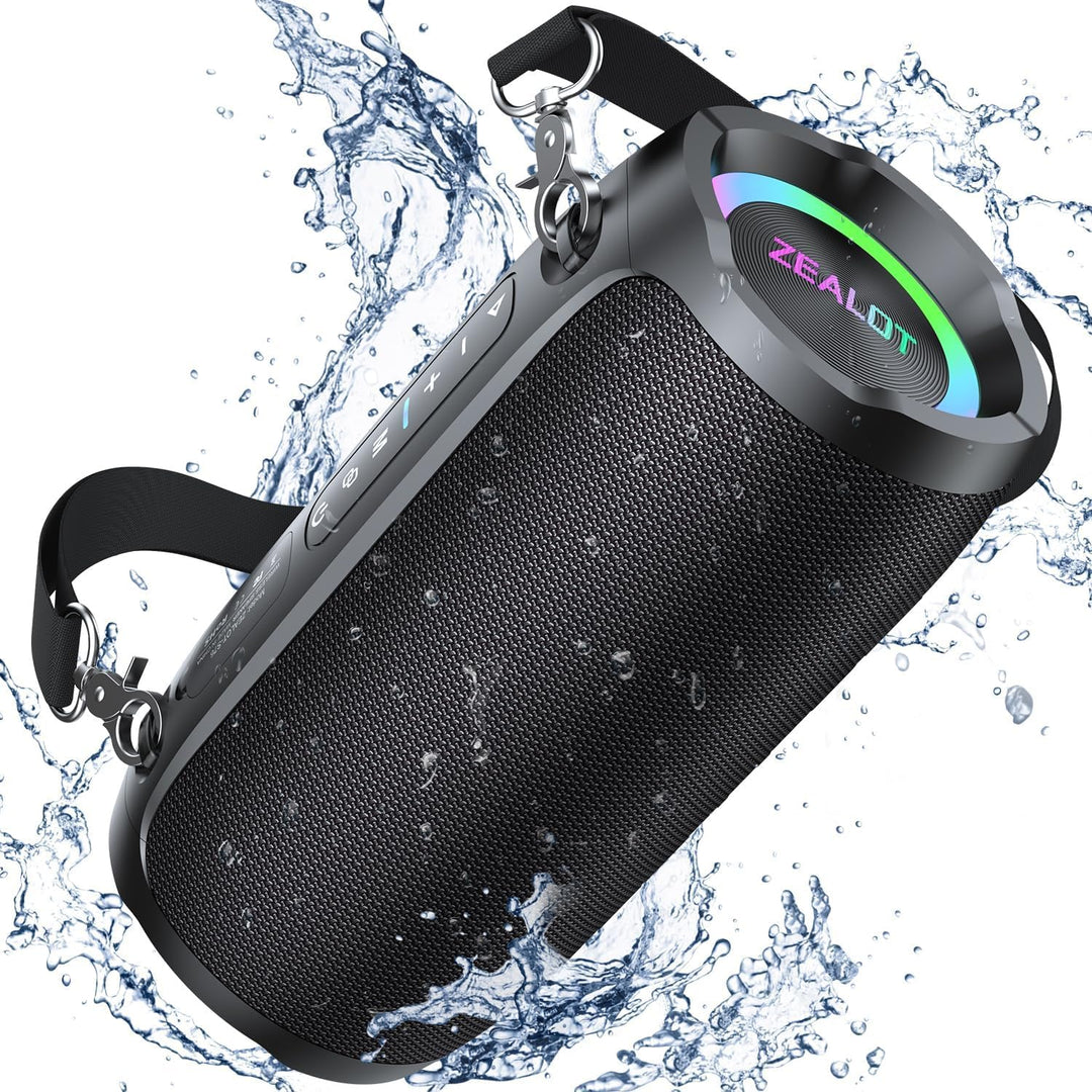 ZEALOT Bluetooth Lautsprecher 60W(70W Peak) mit Licht,Tragbarer Musikbox mit USB/Micro SD-Karte/AUX,