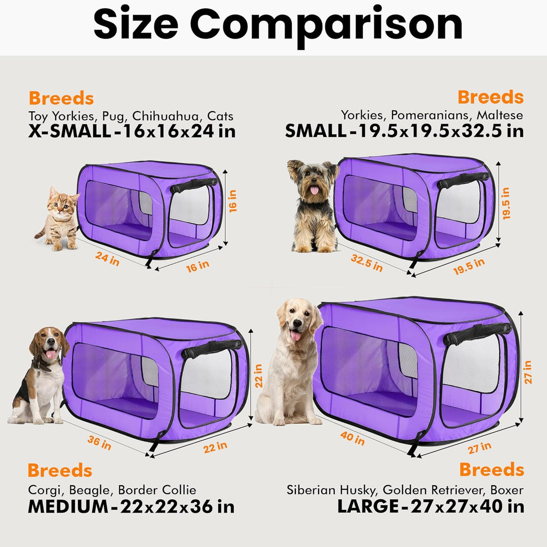 Beatrice Home Fashions SOLPPK00PUR Pop Up Pet Kennel Portable Pet Kennel Cage, Purple violett, viole