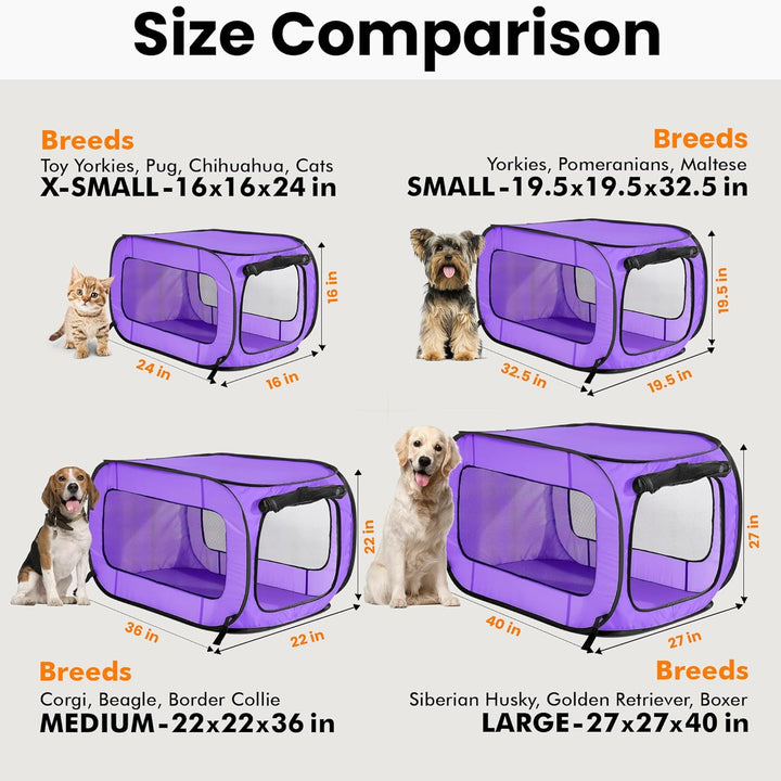 Beatrice Home Fashions SOLPPK00PUR Pop Up Pet Kennel Portable Pet Kennel Cage, Purple violett, viole