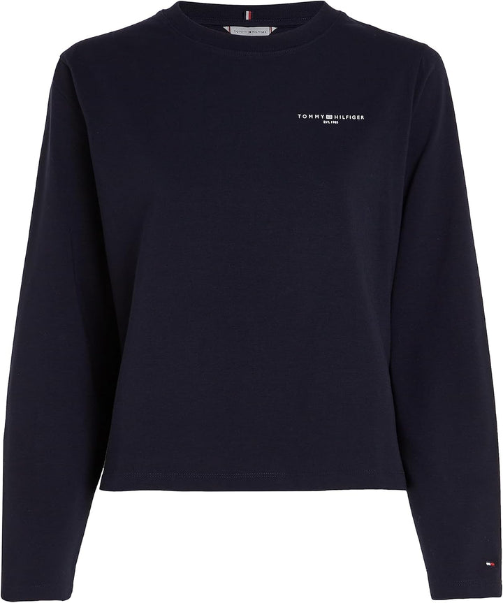 Tommy Hilfiger Damen Langarm Strickoberteile XXS Blau (Desert Sky), XXS Blau (Desert Sky)