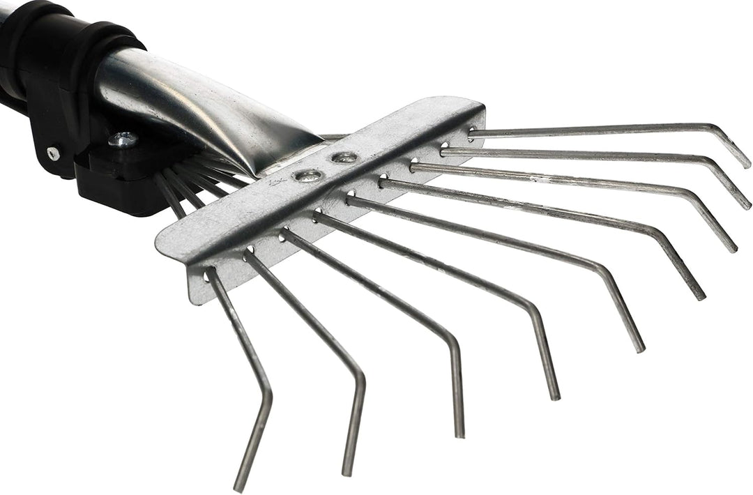 KOTARBAU® Robuster Fächerbesen 20 cm aus Metall Verstellbar 25 - 100 mm Minirechen mit 9 Zinken Laub