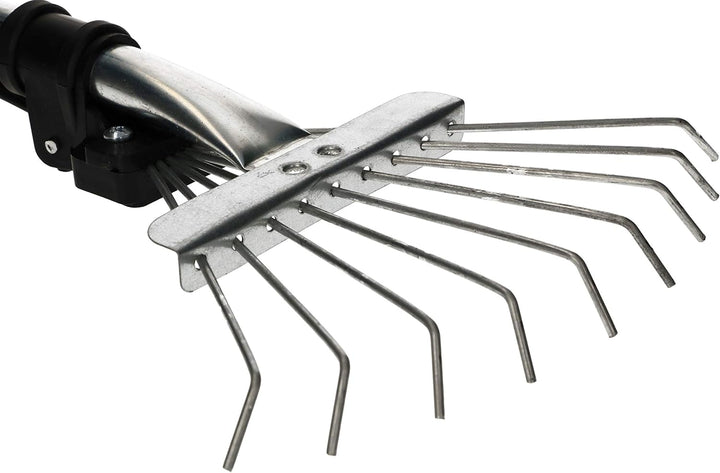KOTARBAU® Robuster Fächerbesen 20 cm aus Metall Verstellbar 25 - 100 mm Minirechen mit 9 Zinken Laub