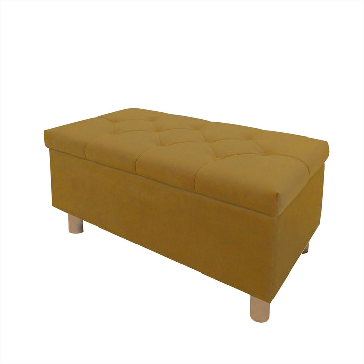 Comfort-Pur Sitzbank Sitzhocker Sitztruhe mit Stauraum Aufbewahrungsbox (Altgold), Altgold