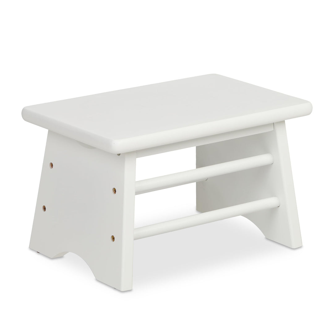 Relaxdays Fussbank Bambus, bis 100 kg, Stabiler Tritthocker, HxBxT: 20 x 33 x 21,5 cm, Kinderhocker