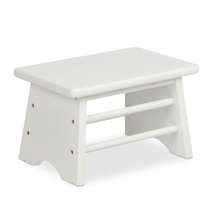 Relaxdays Fussbank Bambus, bis 100 kg, Stabiler Tritthocker, HxBxT: 20 x 33 x 21,5 cm, Kinderhocker