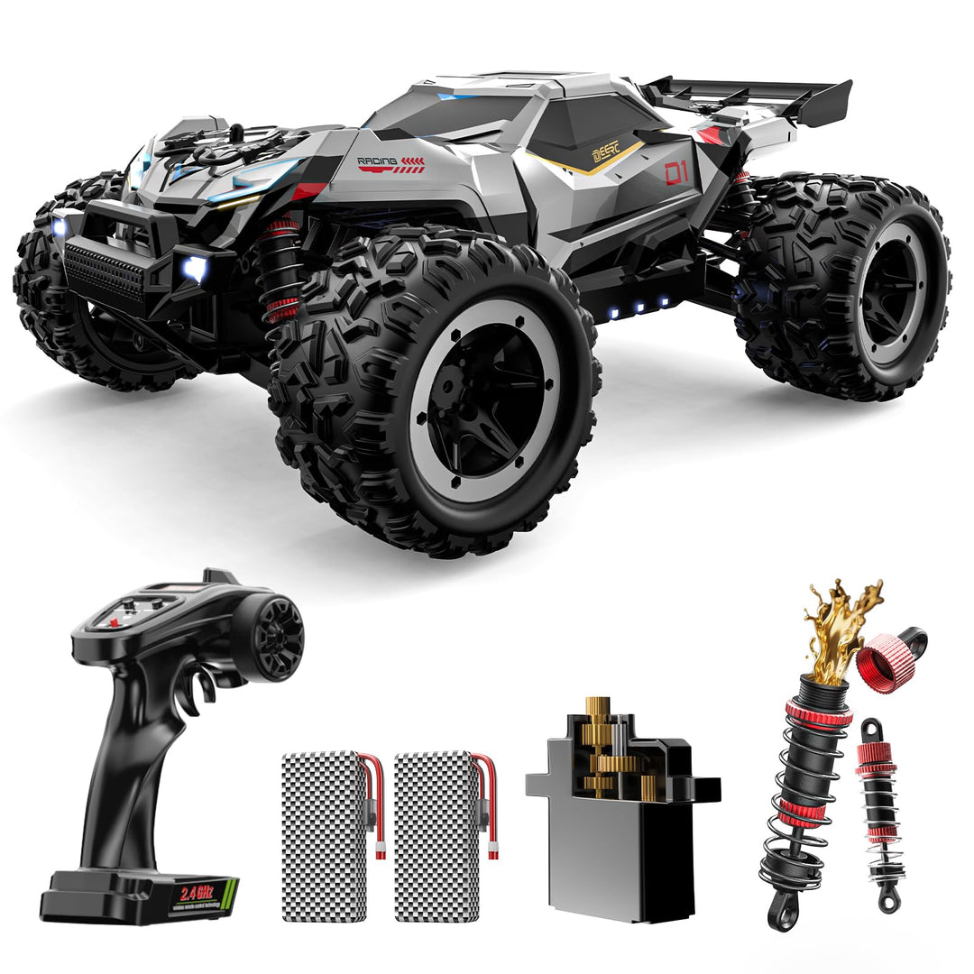 DEERC Brushless Ferngesteuertes Auto für Erwachsene, RC Auto 1:18 55 km/h, Geländewagen 4WD, Wasserd