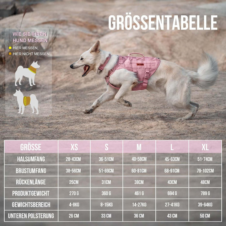 OneTigris Anti Zug Hundegeschirr Mittelgrosse Hunde, AIRE MESH Taktisches Geschirr mit 2 Griff & 3 D
