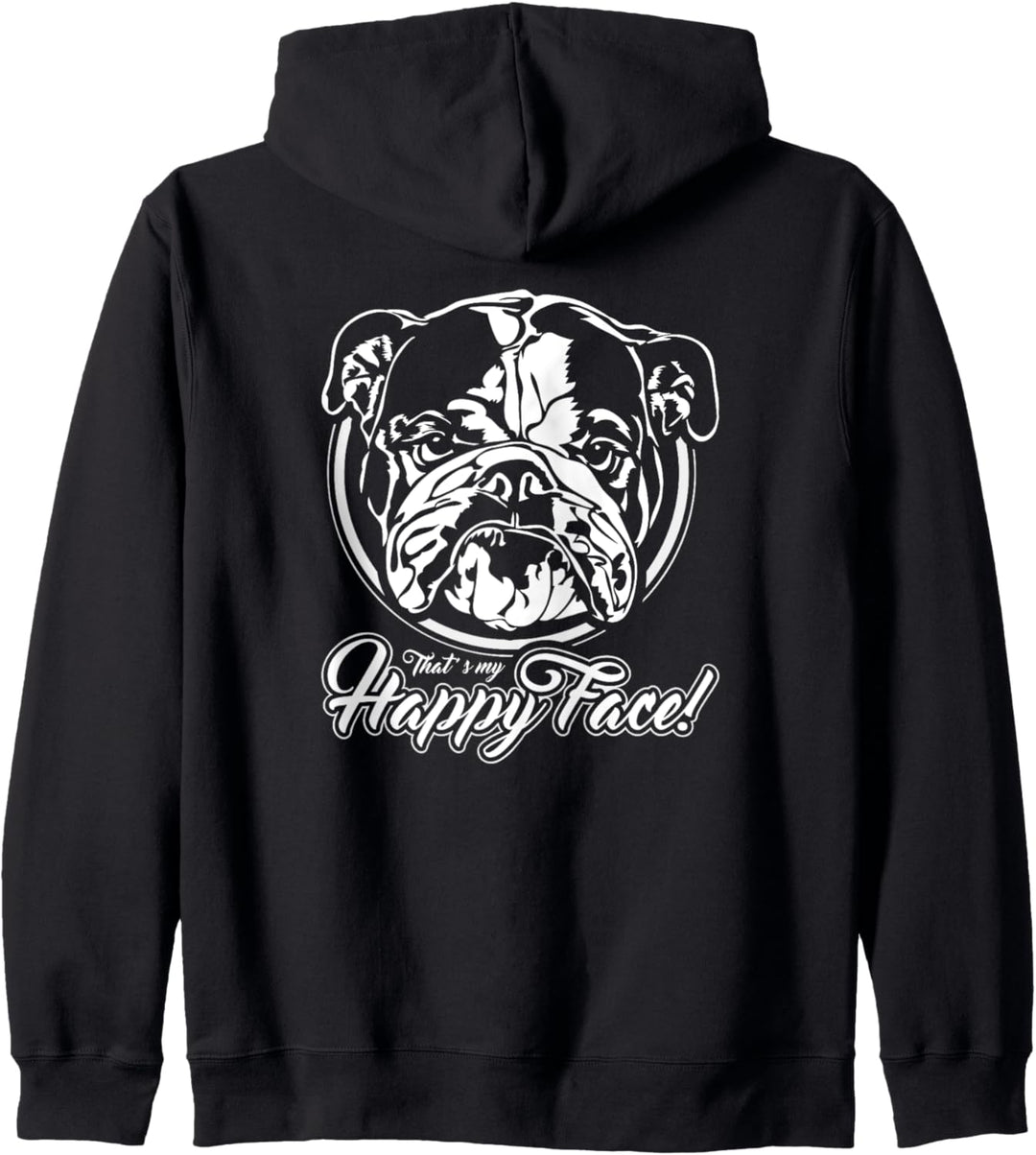 Lustige Englische Bulldogge Hund happy face Hunde Spruch Kapuzenjacke