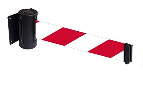 Flexibarrier Wandhalterung inkl. Absperrband (Economy) - 2.3m/4.5m (4.5m, Schwarz/Rot-Weiss) 4.5m Sc
