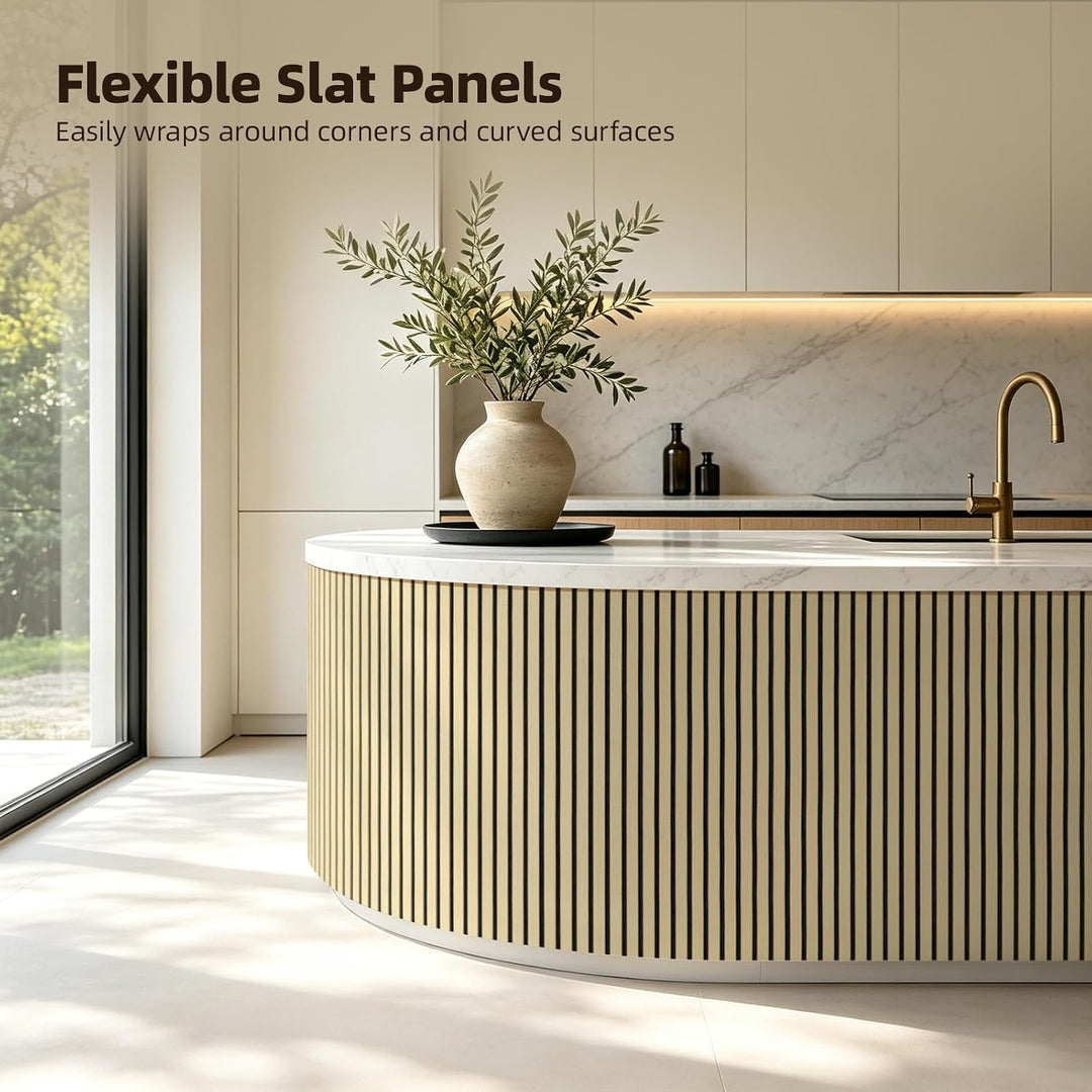 Vieshful 10er Set Flexible Holzlamellen Wandpaneele 28x40cm MDF 10 Stück 28x40cm Eiche Natur, 10 Stü