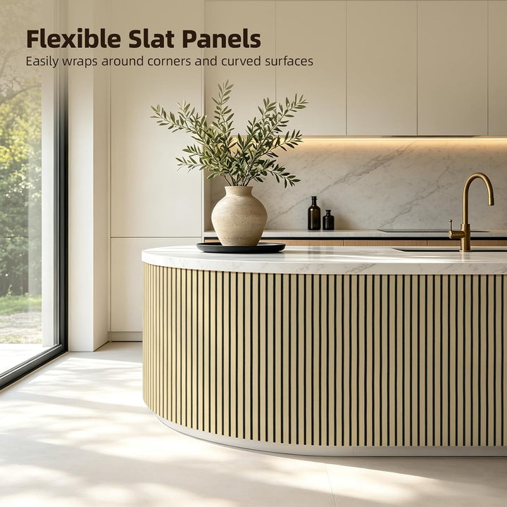 Vieshful 10er Set Flexible Holzlamellen Wandpaneele 28x40cm MDF 10 Stück 28x40cm Eiche Natur, 10 Stü