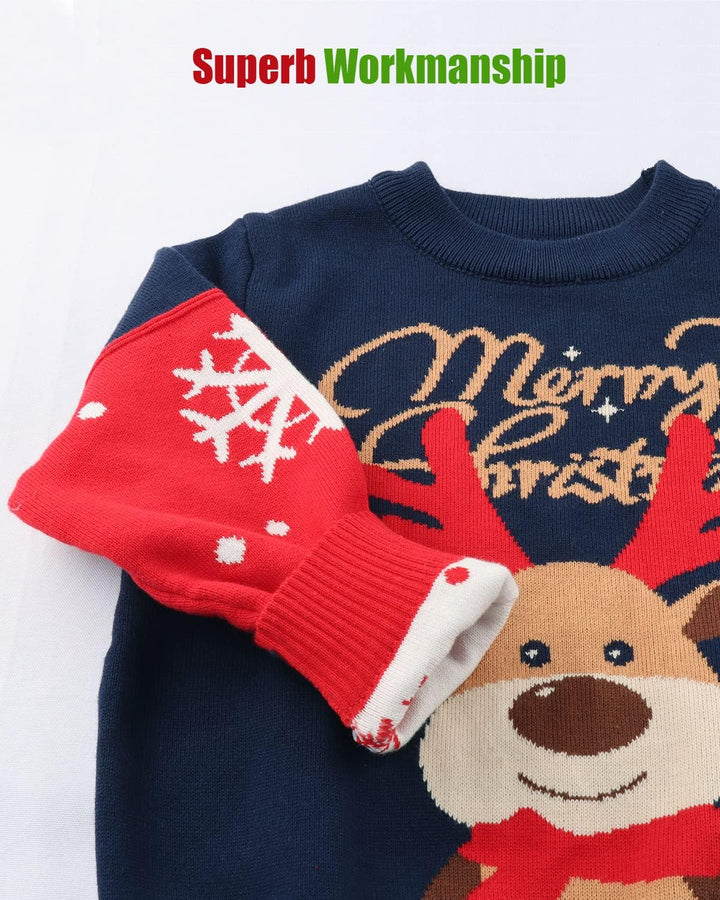 Minizone Baby Winter Strickpullover Weihnachten Langarm Sweatshirts Warme Kleidung 1-6 Jahre 1-2 Jah