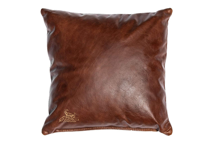 Centaur - Deko Lederkissen 40 x 40 cm für Sofa oder Schlafzimmer nussbraun - Echt Leder Kissen Echtl