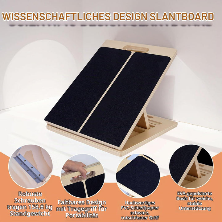 Wadendehner, Slant Board mit Einstellbarem Schrägbrett und Wadenstrecke, Professionelles Wadendehner