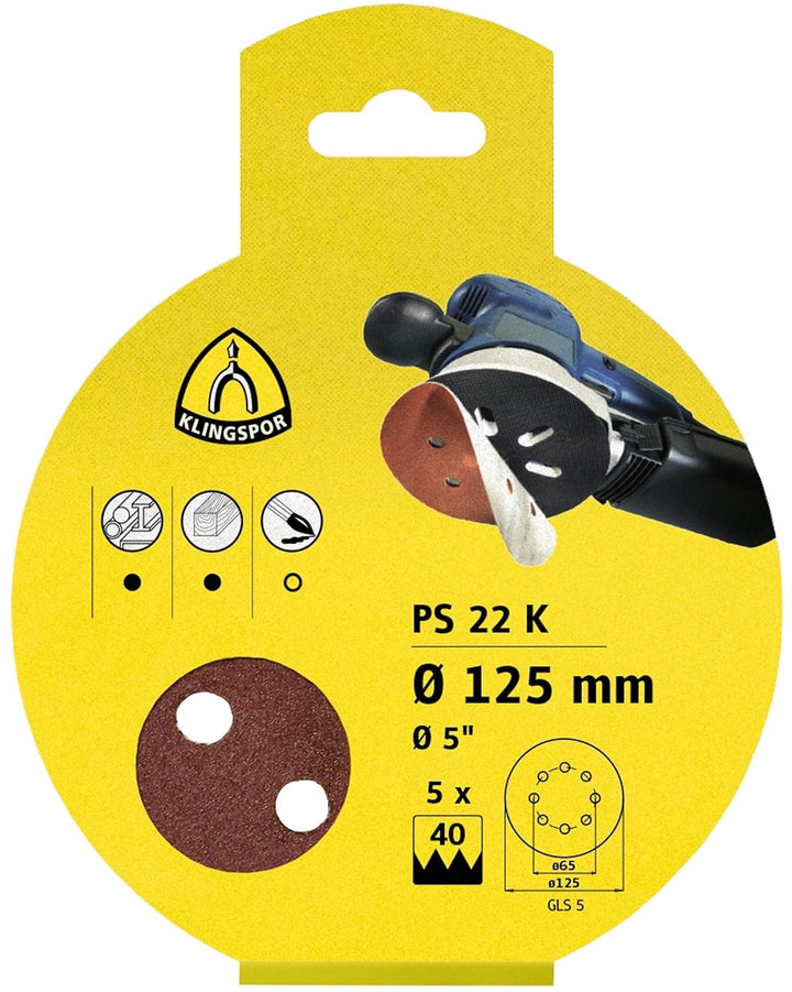 Klingpsor 6697 PS 22 K, Schleifpapier, selbsthaftend Discs⌀1, ⌀150 x Q 0, 80, 50, 50 Stück
