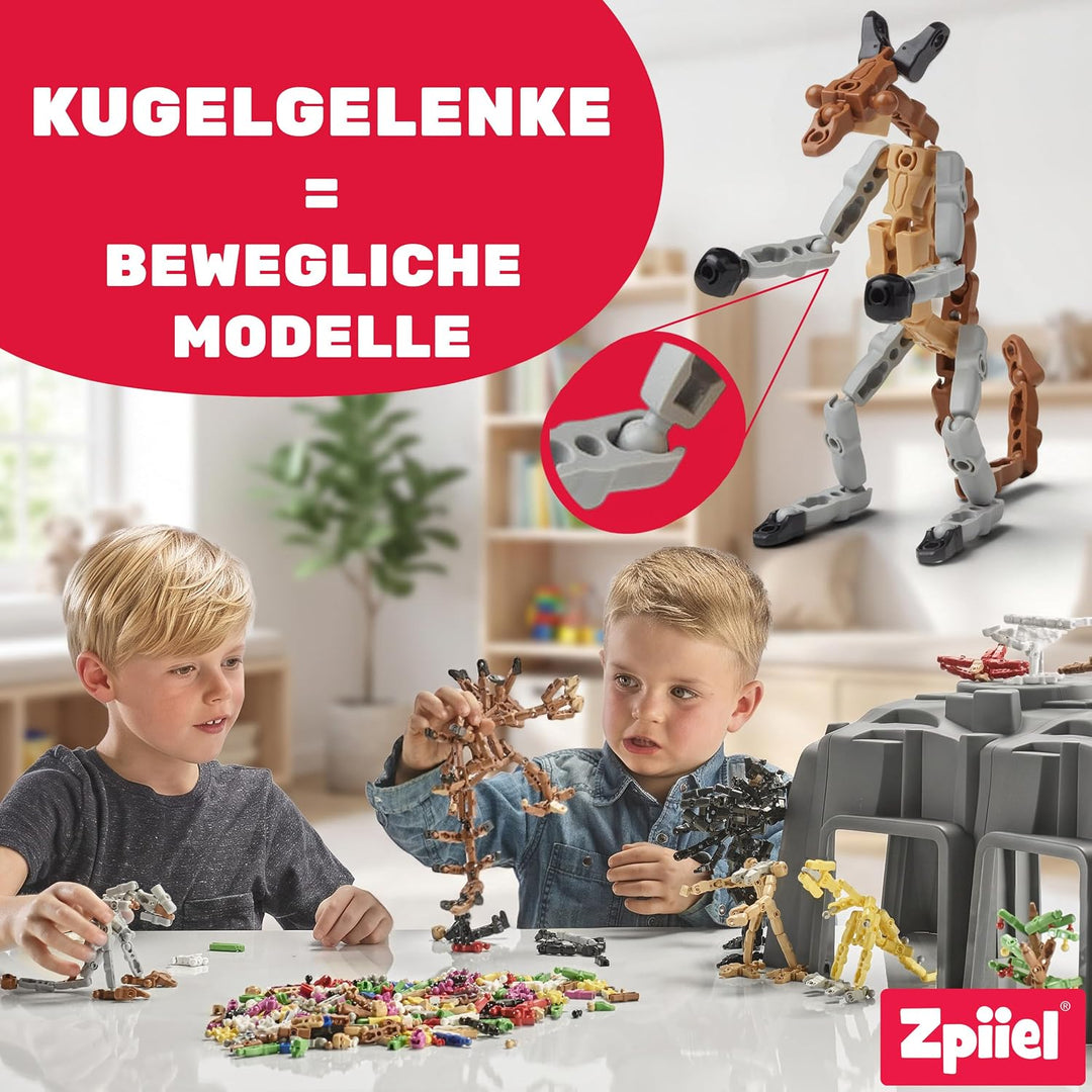 MakerZ Konstruktionsspielzeug für Kinder ab 5 Jahren - Kreativ-Bausteine mit verschiedenen Form-Elem