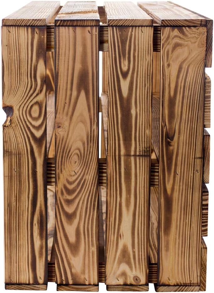 Sparpaket grosses geflammtes/gebranntes Regal Obstkiste Schuhregal Wandregal Holzkiste(6er set), 6
