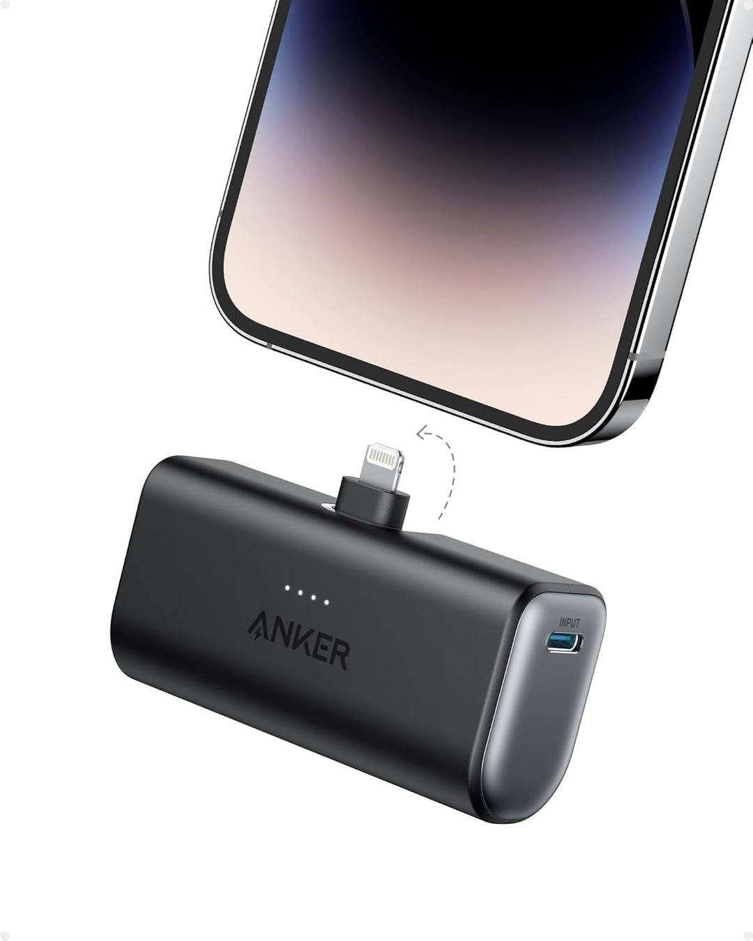 Anker 621 Powerbank mit integriertem Lightning-Stecker, 5.000 mAh MFi-zertifizierter 12W externer Ha