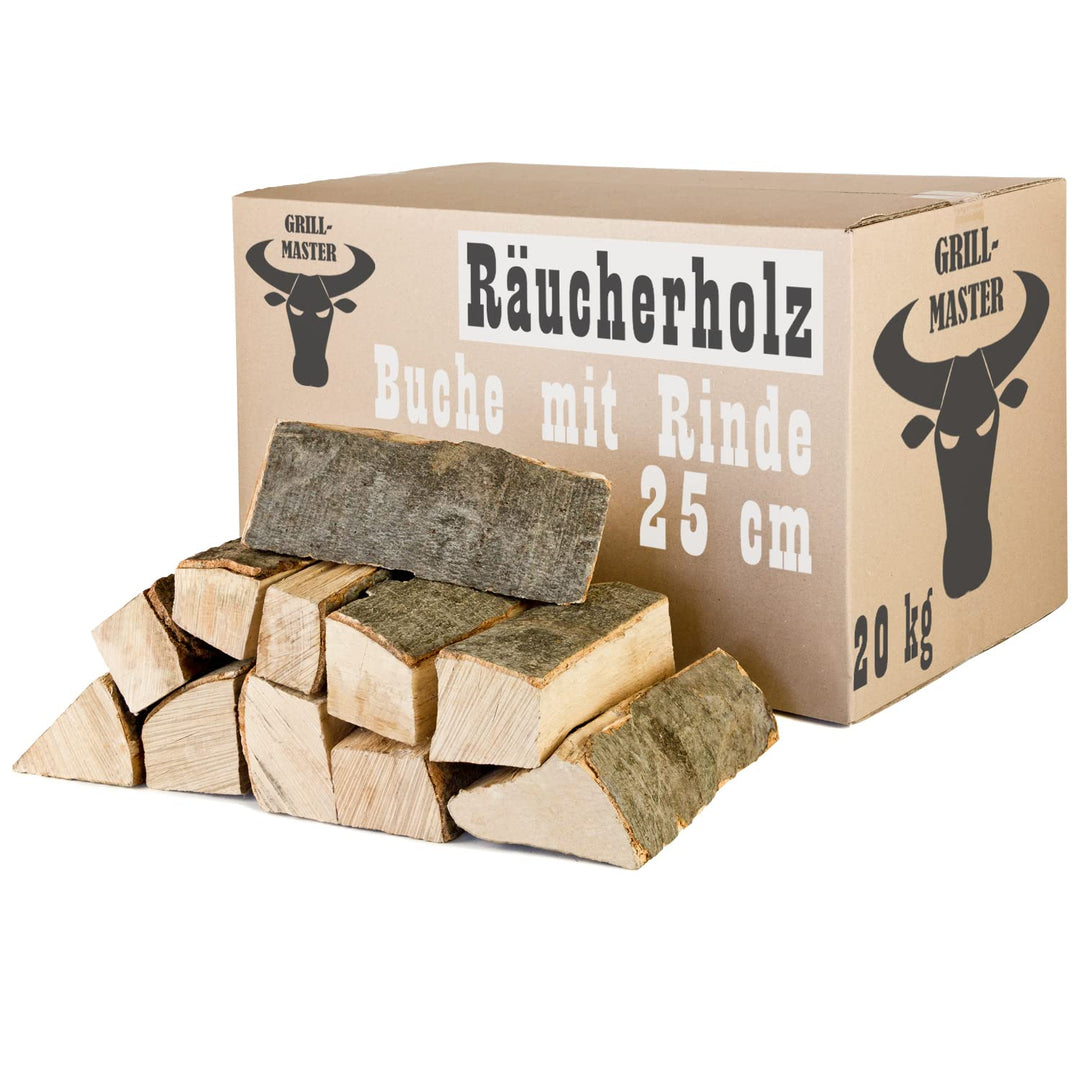 Buche Smoker Holz Räucherholz Brennholz 20 kg Buchenholz kammergetrocknet 25 cm Kaminholz Smoke Feue