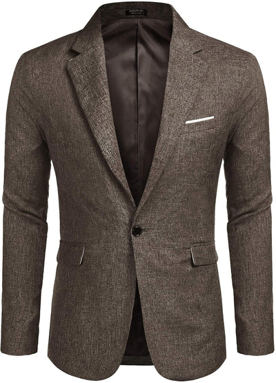 COOFANDY Herren Anzugjacke Sakko Sportlich Freizeit Blazer Regular Fit Männer Anzug EIN Knopf Busine