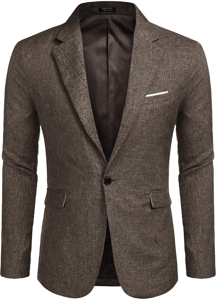 COOFANDY Herren Anzugjacke Sakko Sportlich Freizeit Blazer Regular Fit Männer Anzug EIN Knopf Busine
