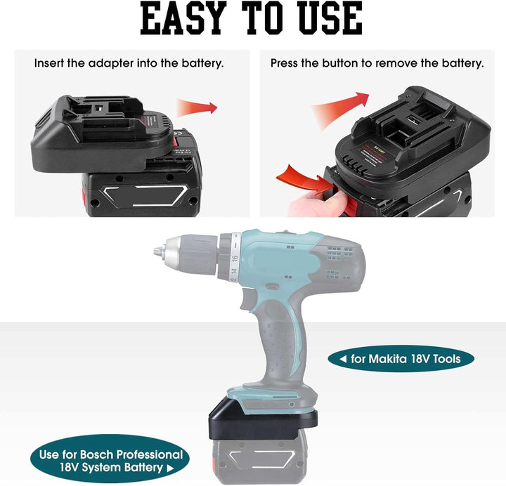 Adapter für Makita Werkzeuge zu für Bosch Akku 18V, für Bosch GBA Professional System 18V Akku Arbei