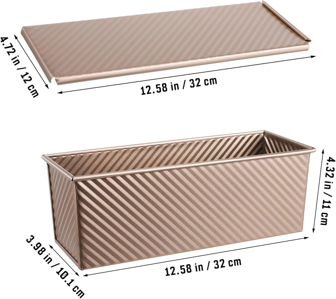 Kichvoe Kastenform Mit Deckel 12.6X4.7X4.3 Zoll Antihaftbeschichtete Metallbrotform Für Gleichmässig
