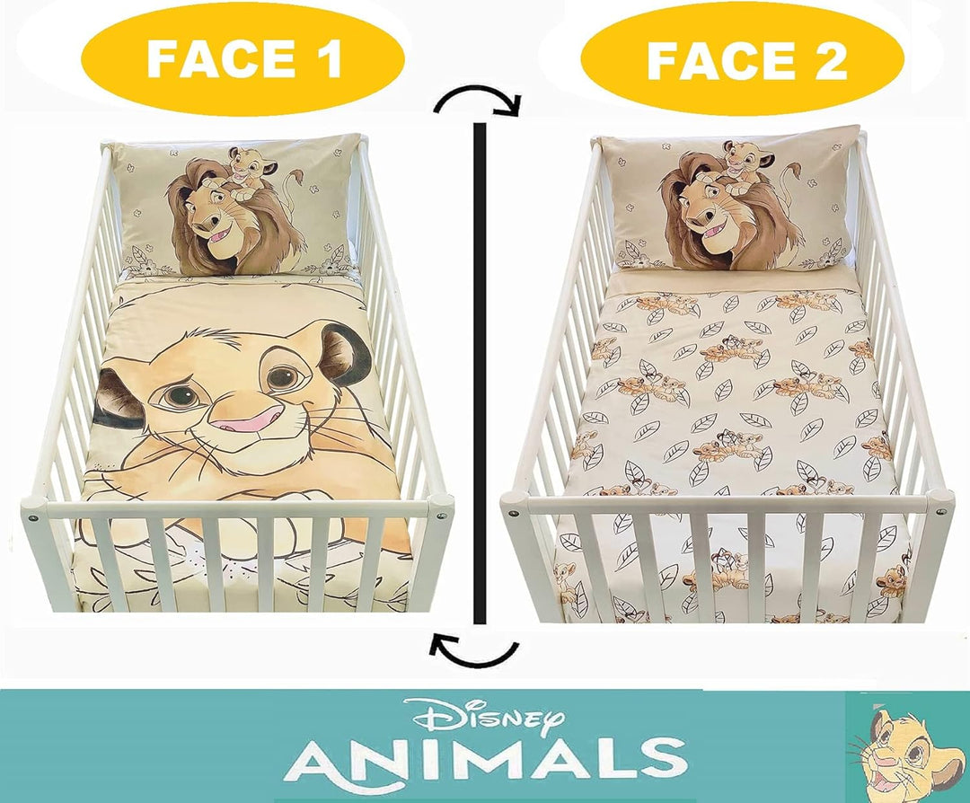 baby bettwäsche 100 x 135 cm und Kissenbezug 40 x 60 cm | Bettwäsche König der Löwen für Betten 60 x