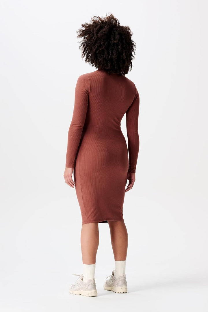 Noppies Damen Aima Rib Dress Ls Kleid S Sienna, S Sienna
