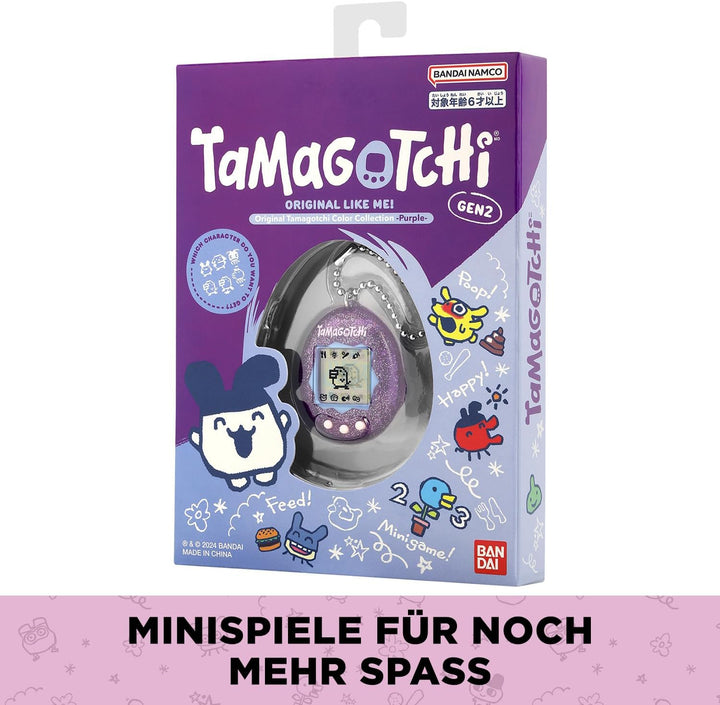 Bandai - Original Tamagotchi Color Collection Purple - Elektronisches virtuelles Haustier mit Farbdi