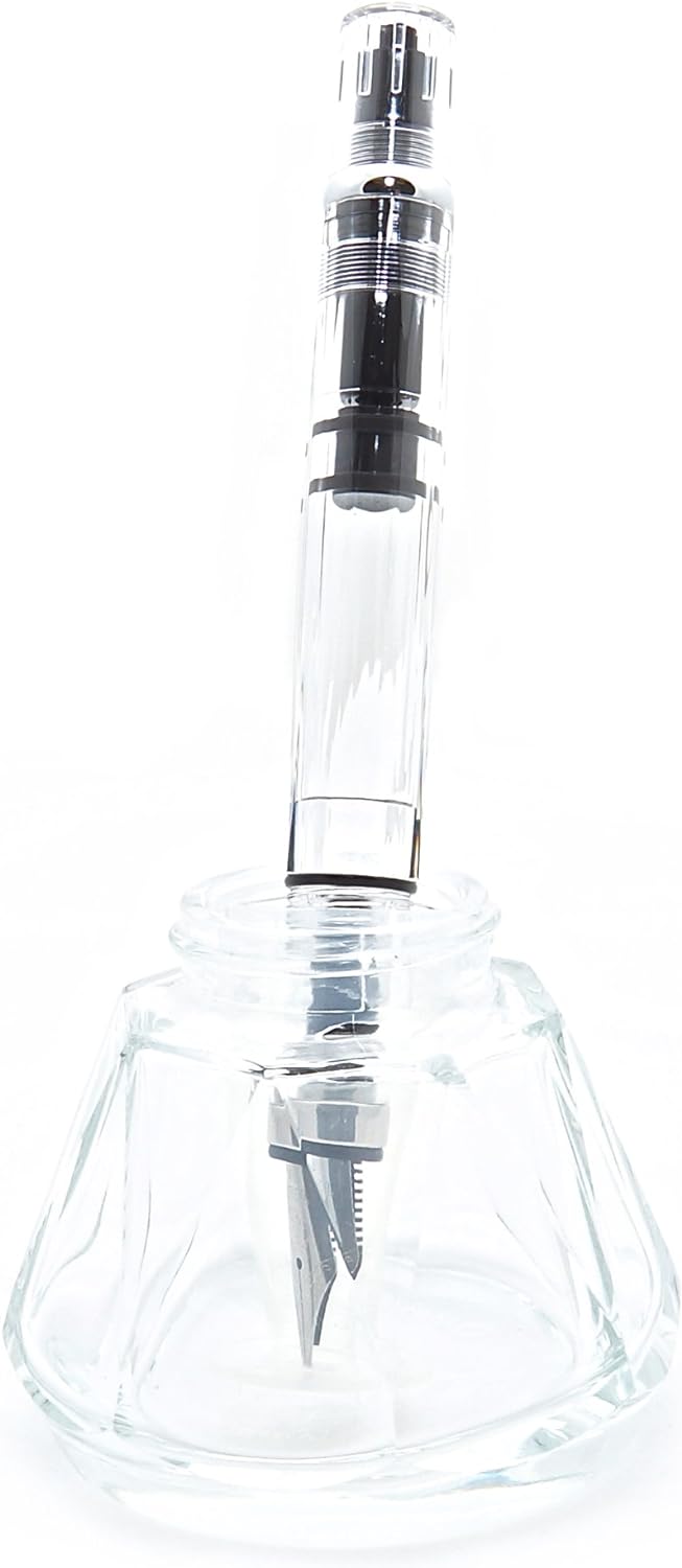 TWSBI Diamond ink bottle,Tintenfass,inkwell,Glas & Aluminium/Farbe Rot