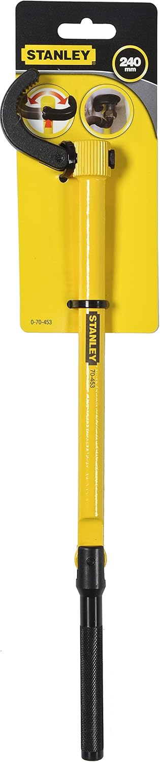 Stanley Standhahnschlüssel (grössenverstellbar, schwenkbarer Griff, gerändelter Haken, Chrom-Vanadiu