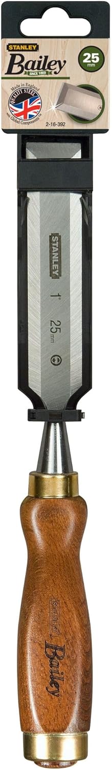 Stanley Bailey Stechbeitel, (25 mm Eisenbreite, 160 mm Eisenlänge, Kunststoff-Kappe, nachschärfbar)