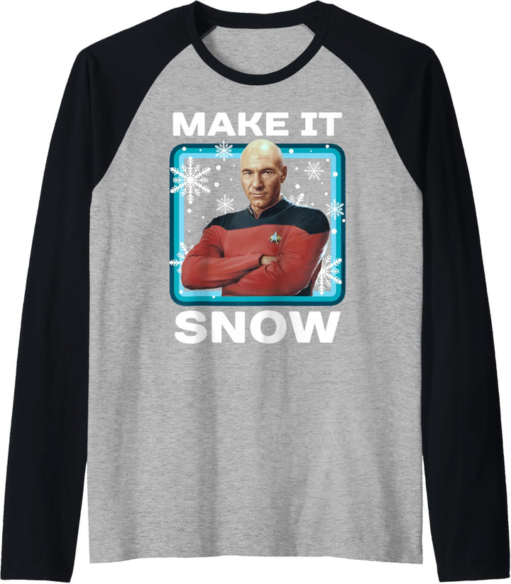 Star Trek: The Next Generation Picard Make It Snow Portrait Raglan