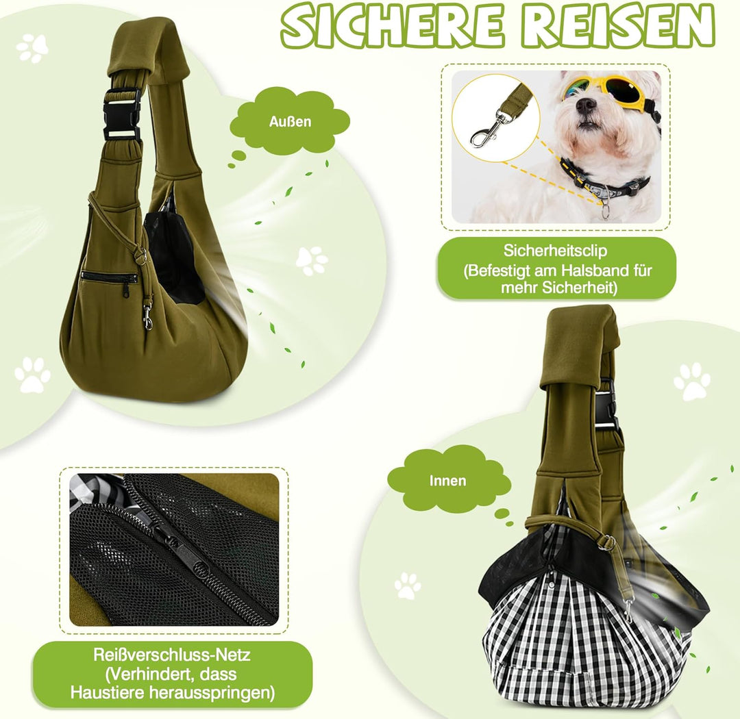 ALLSOPETS Hundetragetasche Atmungsaktive Bequeme Haustier Tragetasche für Kleine Hunde Katzen Sicher