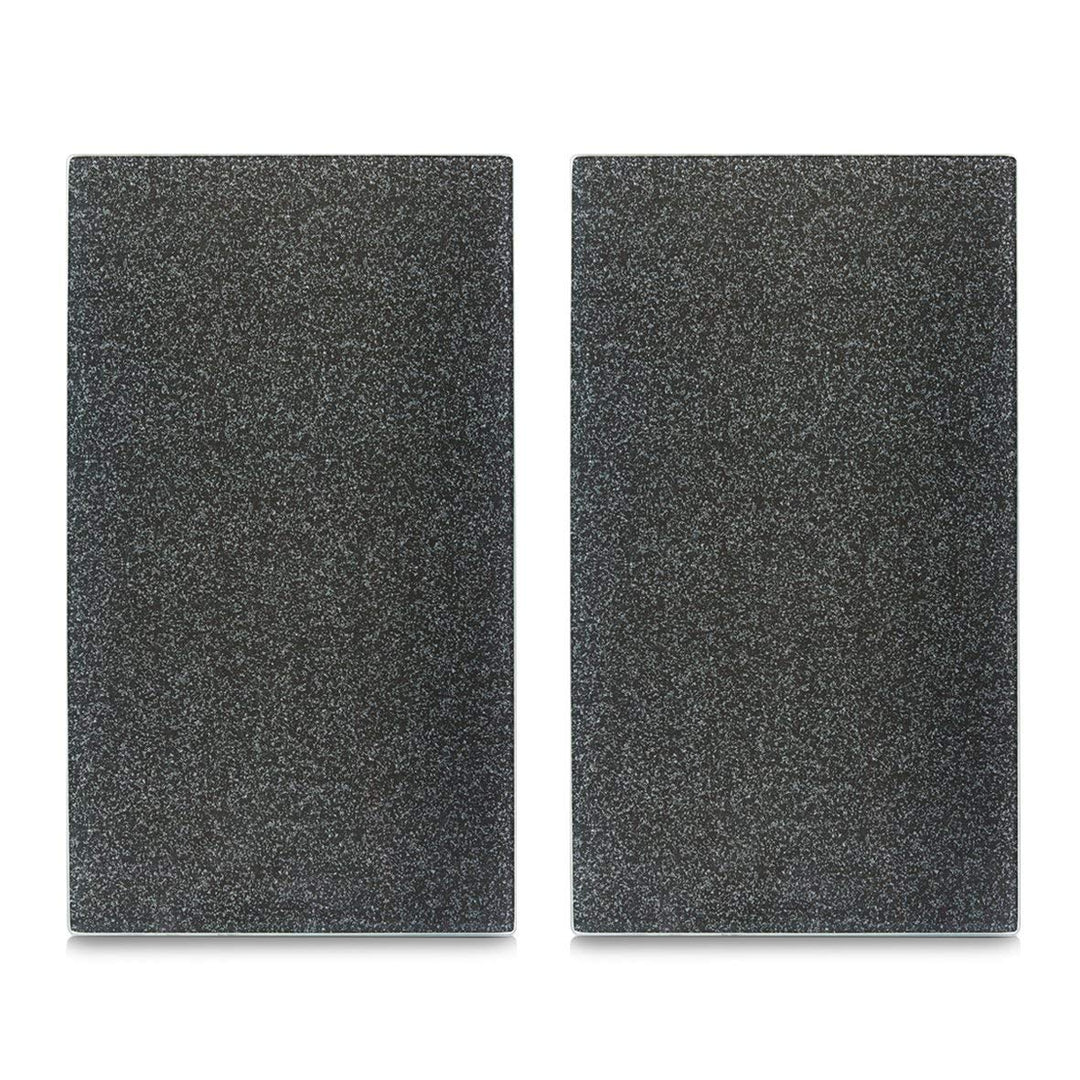 Zeller 26255 Herdabdeck-/Schneideplatten Granit, 2-er Set, Glas, anthrazit 52 x 30 x 0.8 cm ca. 30x5