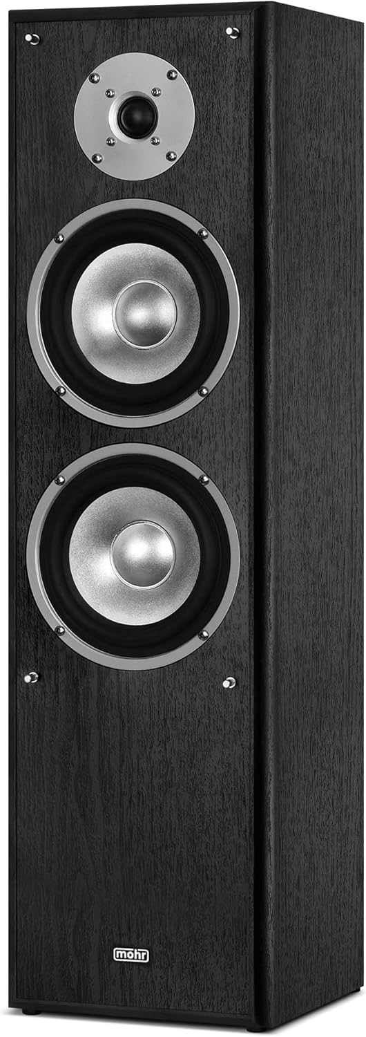 mohr 1 Paar Standlautsprecher SL10 schwarz, Lautsprecherboxen, HiFi Klang zum günstigen Preis, schwa