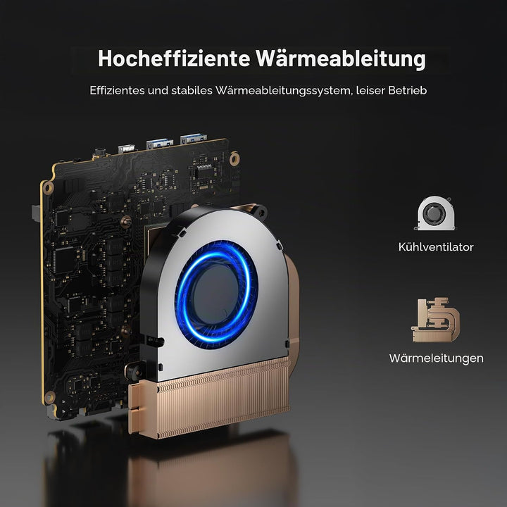 BOSGAME P4ultra Mini PC Ryzen 7 7730U (bis zu 4,5 GHz, 8C/16T) Mini-Computer, DDR4 16 GB RAM, 1 TB M