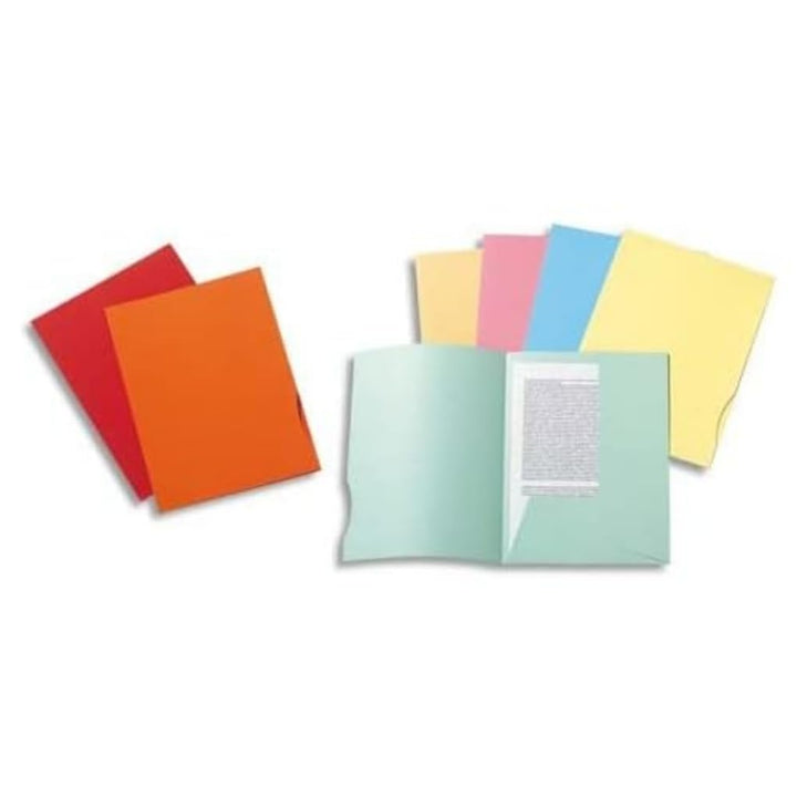 Exacompta Super 250 PACK 50 Hemden für A4 2 Klappen 24 x 32 cm farblich sortiert, farblich sortiert