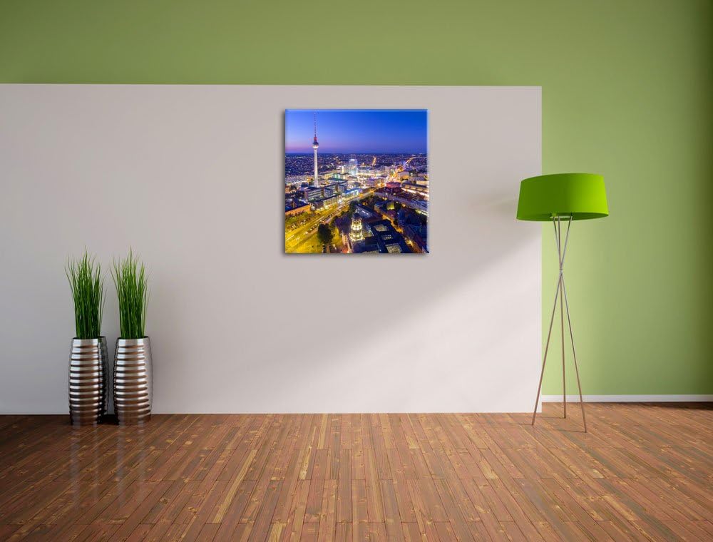 Berlin City Panorama, Format: 70x70 als Leinwandbild, tolle Bilder fertig auf Holzrahmen gespannt, K