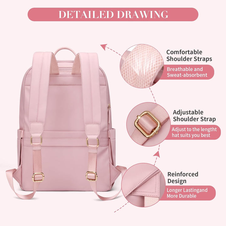 GOLF SUPAGS Laptop Rucksack für Damen Casual Daypack für Arbeit Reisen College Schulrucksack Handtas