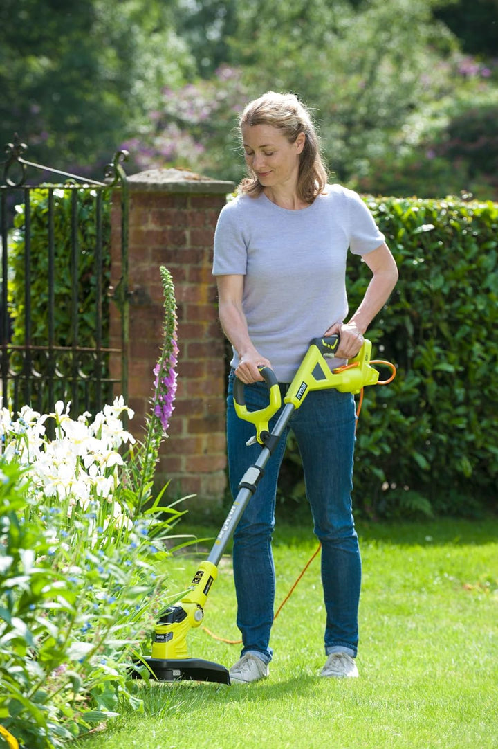 Ryobi Rasentrimmer 18V, Schnittbreite 25-30 cm, mit Zweithandgriff, mit Akku (2,5 Ah) und Ladegerät