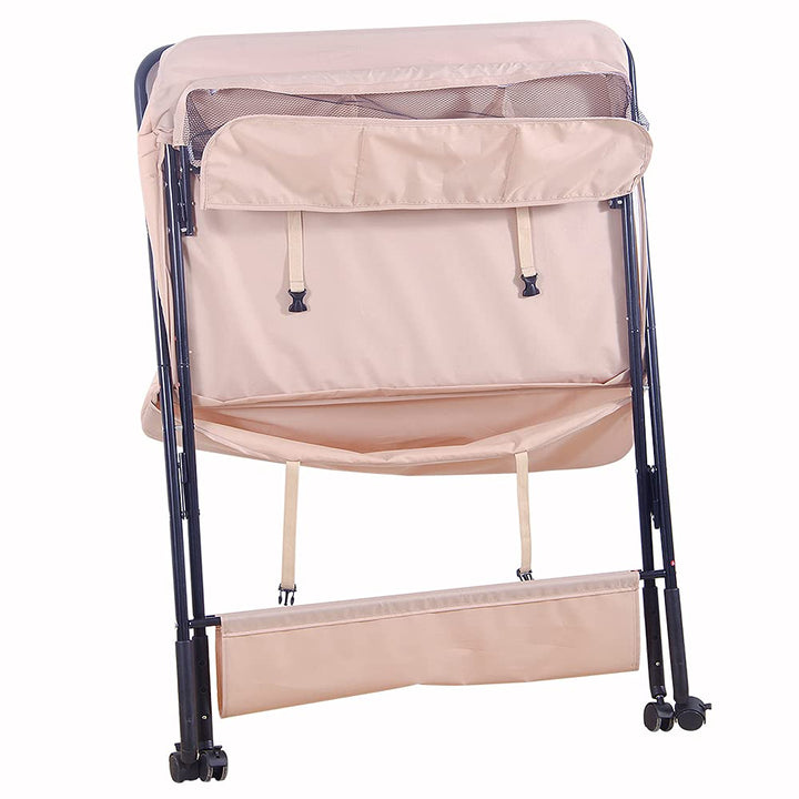 Baby Wickelkombi - klappbare Wickelkommode, mobiler Wickeltisch mit Wickelauflage, Sicherheitsgurt u