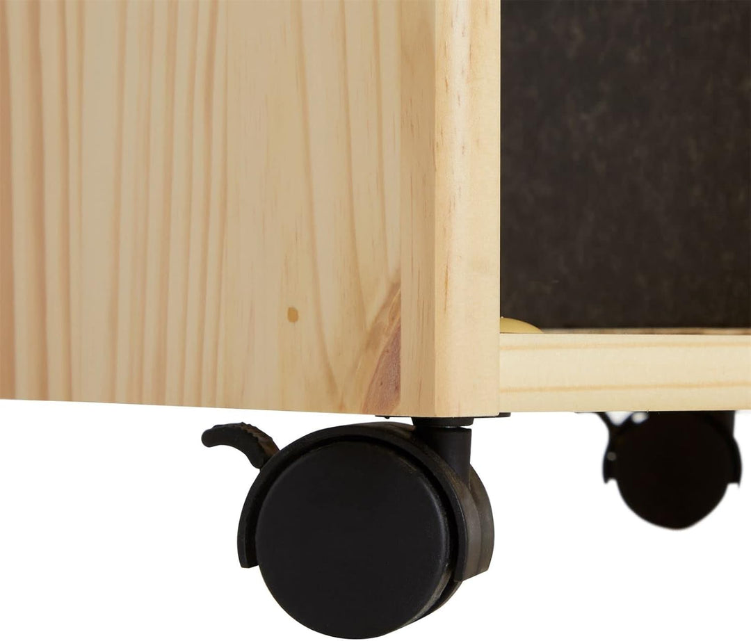 IDIMEX Rollcontainer Kano aus Kiefer in Natur, schöner Bürocontainer mit 2 Schubladen, einfaches Sch