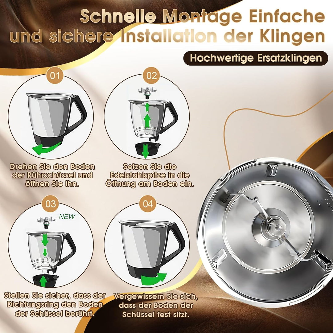 Teigmesser für Thermomix TM7 TM6 TM5,Edelstahl Teigmischmesser,Kompatibel mit Vorwerk Thermomix Küch