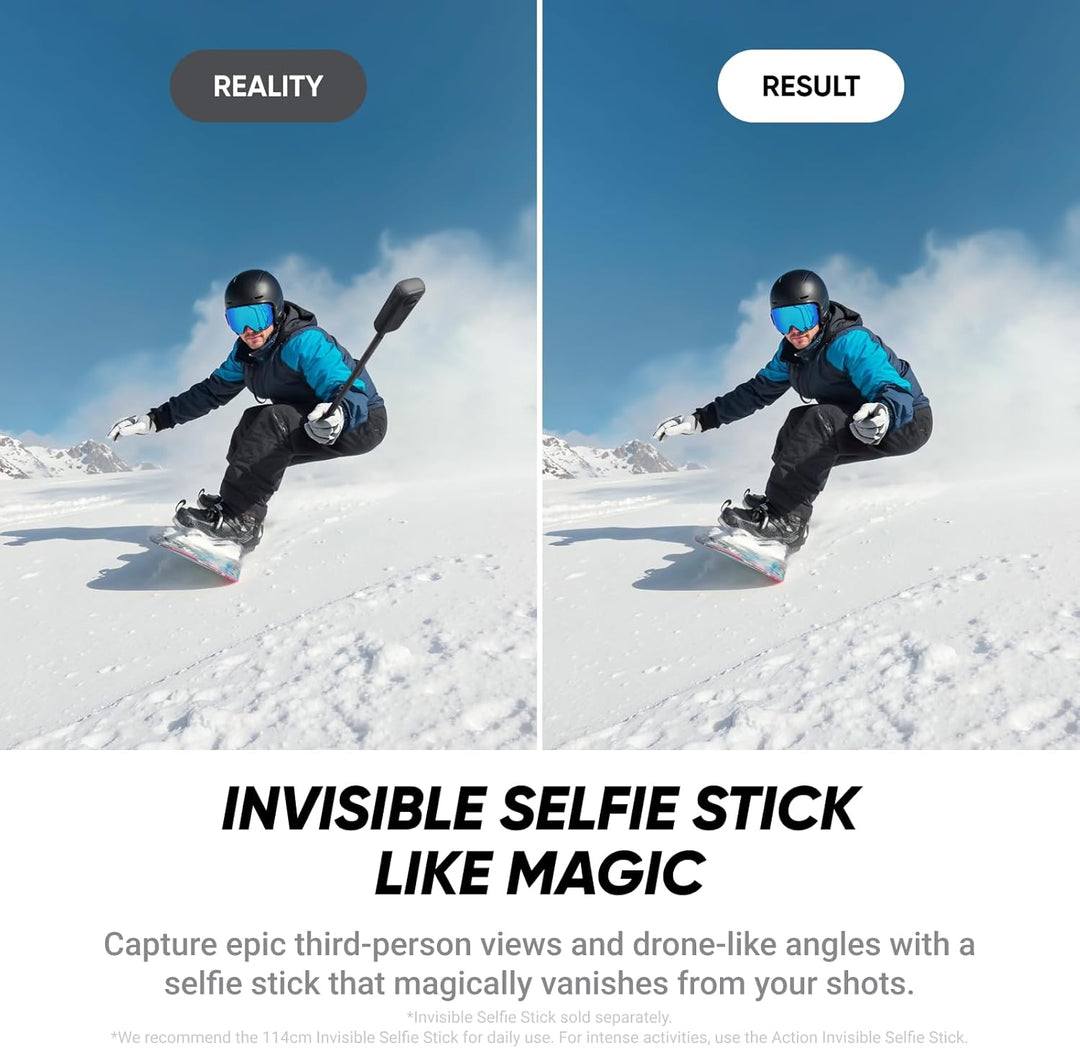 Insta360 X4 Air Ski-Bundle – 165 g leichte, wasserdichte 8K 360°-Kamera, Unsichtbarer Selfie-Stick,