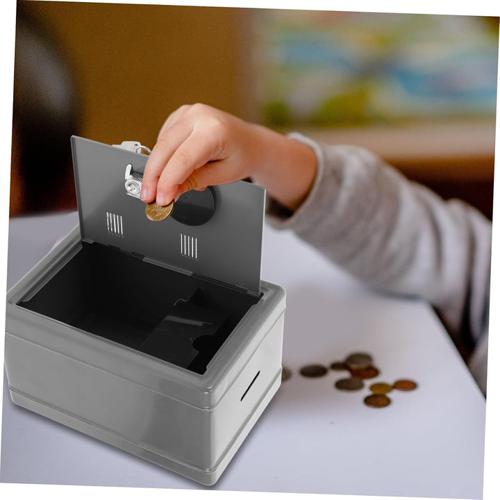 Mini-aufbewahrungsbox Mit Schloss Aus Metall Tragbare Spardose Mit Schlitz-design Sicherer Behälter
